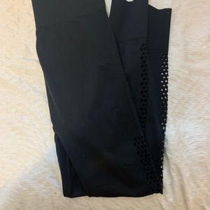 Lane Bryant black leggings with side cutouts